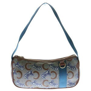 Celine Horse Carriage Handbag Hobo Shoulder Bag Blue Brown Multicolored